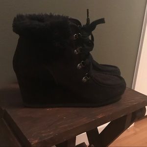 Black Wedge Boots